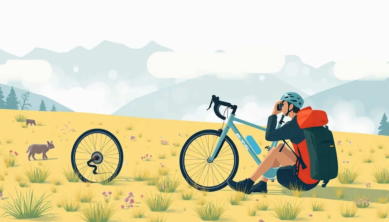 Horský záchranár ošetruje zraneného cyklistu vedľa lesného chodníka