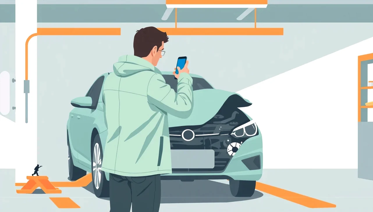Automobil po nočnej kolízii so srncom na lesnej ceste s poškodeným predným nárazníkom