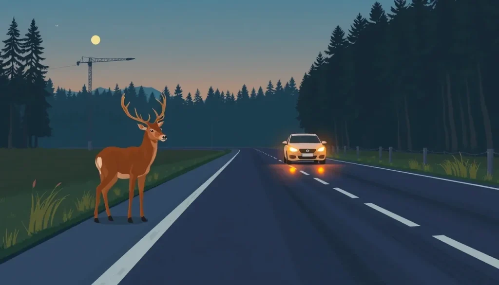 Vodič kontroluje poškodený nárazník osobného auta po kolízii na ceste