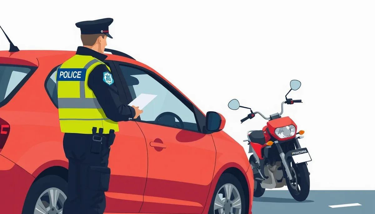 Vodič drží v ruke nezaplatenú poštovú poukážku a bielu kartu k poisteniu auta