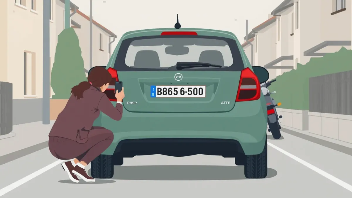 Starší vodič drží v ruke technický preukaz vozidla pri overovaní údajov