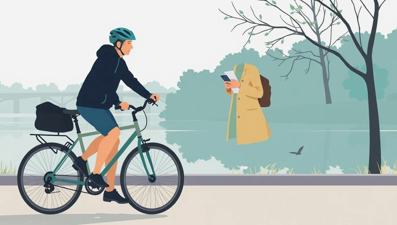 Mestský elektrobicykel opretý o stojan a uzamknutý masívnym U-zámkom
