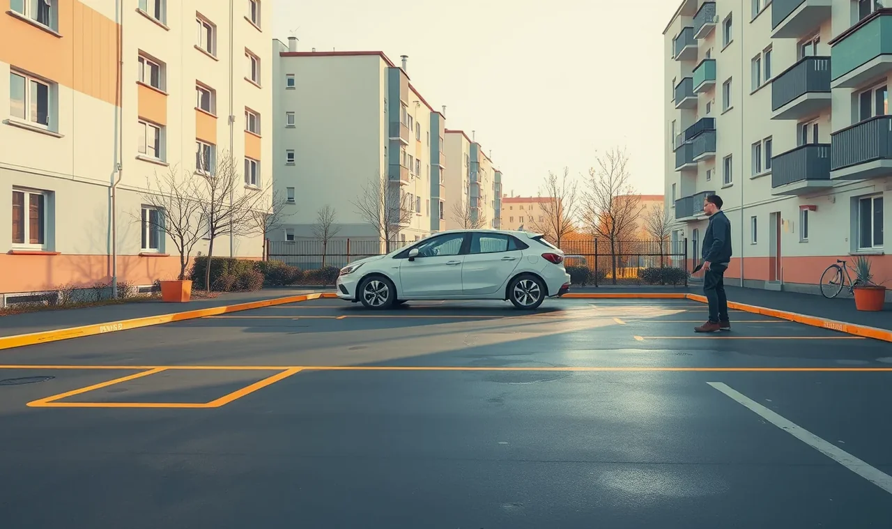 Policajná hliadka vyšetruje zmiznutie osobného automobilu na mestskom parkovisku