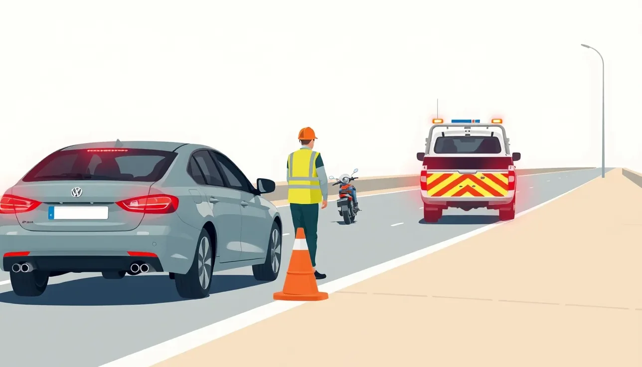 Kamerový systém na diaľničnom portáli snímajúci prechádzajúce automobily