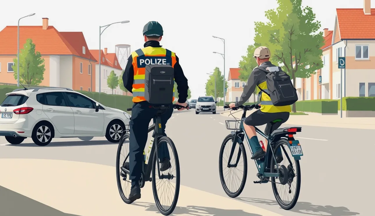 Cyklista kontrolujúci technický štítok s výrobným číslom a parametrami rámu