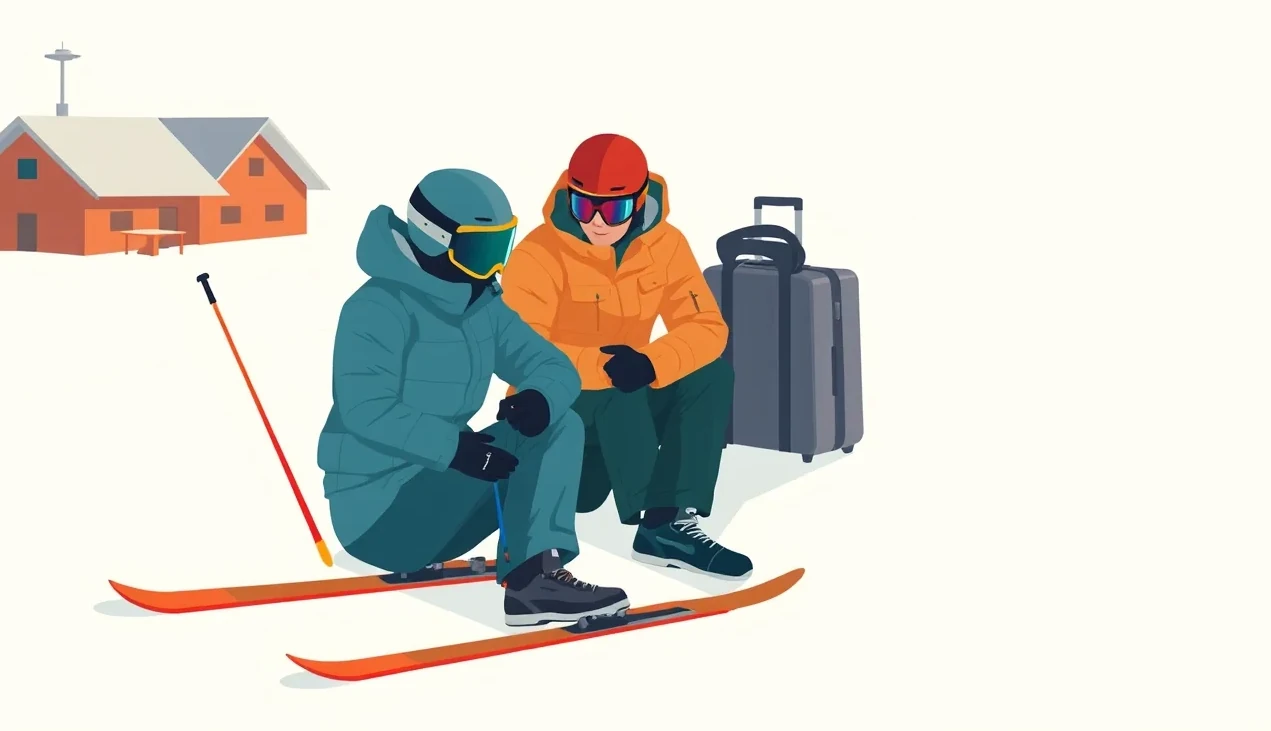Hliadka kontrolujúca doklady lyžiarov na talianskej zjazdovke v Dolomitoch