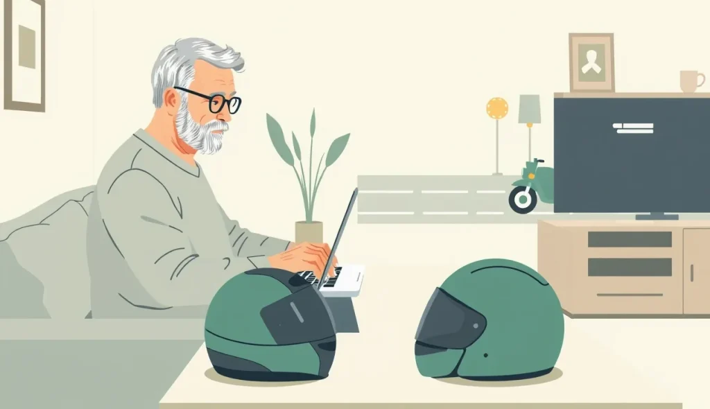 Muž kontroluje technický preukaz a VIN číslo dovezenej motorovej trojkolky pred garážou