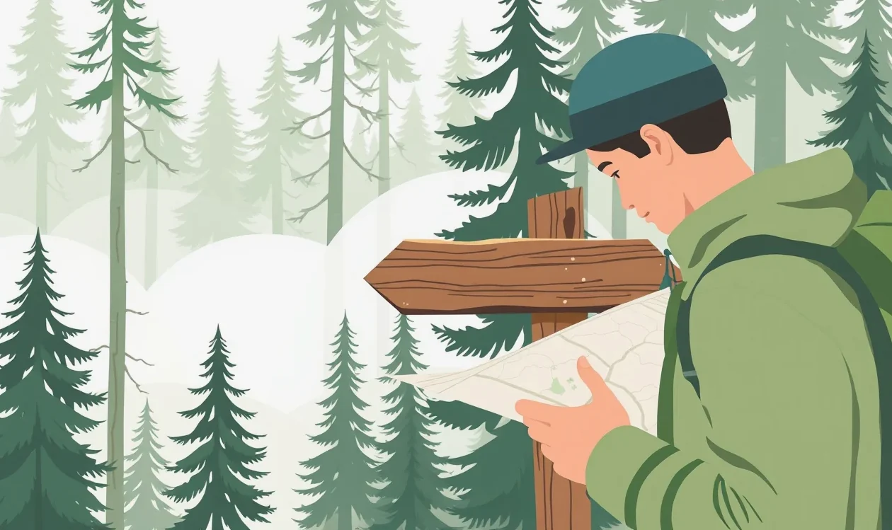 Turistický chodník na slovenskom horskom hrebeni s výhľadom do doliny