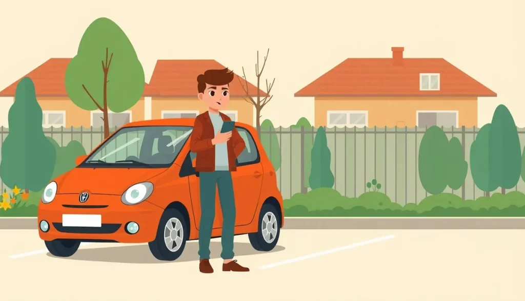 Moderné osobné auto na parkovisku pripravené na uzatvorenie výhodného poistenia